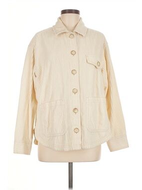American Eagle Outfitters Cream Corduroy Button Jacket
